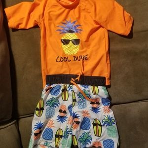 Boys 18-24 months swim shorts with rashguard